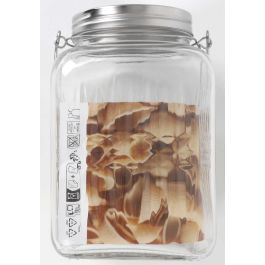 La Mediterranea Tarro de Vidrio con Tapa de Acero y Asa 2000 ml (2 L) - 13.2 x 13.4 x 18.4 cm (6 Unidades)