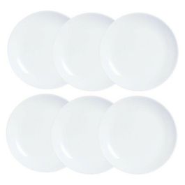 Set de Platos Luminarc Diwali 6 pcs Blanco Vidrio 19 cm