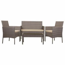 Conjunto de Mesa con 2 Sillones Alexandra House Living Gris 4 Piezas