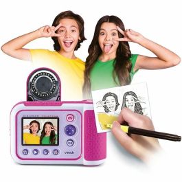 VTech 80-549157-022 Cámara Digital Instantánea Kidizoom Print Cam 5 MP sin tinta vídeo B/N para niños +5 años Rosa