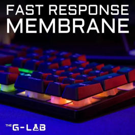THE G-LAB Teclado Gaming KEYZ-CAESIUM/FR Membrana RGB Diseño FR 12 Atajos 19 Teclas Anti-Ghosting