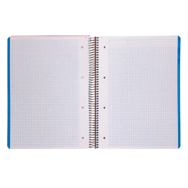Liderpapel Cuaderno espiral Micro Think A4, Tapa Plástico, 140 Hojas, 80gr, Cuadro 5mm, 5 Bandas, 4 Taladros, Referencia 4