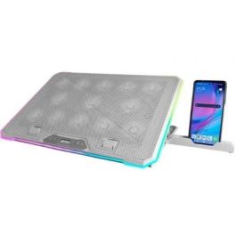 Mars Gaming MNBC13W Soporte Refrigerante para Portátiles hasta 17" con 13 Ventiladores, RGB, Ergonómico, USB, Pantalla LCD y Soporte Móvil Mars Gaming MNBC13W Soporte Refrigerante para Portátiles hasta 17" con 13 Ventiladores, RGB, Ergonómico, USB, Pantalla LCD y Soporte Móvil