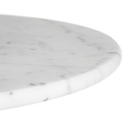 Mesa Comedor Blanco-Negro Metal-Mármol 120 X 60 X 71 cm