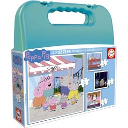 Educa 18112 Puzzles Progresivos Peppa Pig Maleta 4 Puzzles Infantiles 6, 9, 12, 16 Piezas Dificultad Creciente +3 Años Precio: 9.5000004. SKU: S2403685