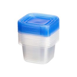 Set 8 Fiambreras Leknes 880 ml, 14.5x16.5x14.5 cm, Azul/Transparente, PP (8 Unidades) Set 8 Fiambreras Leknes 880 ml, 14.5x16.5x14.5 cm, Azul/Transparente, PP (8 Unidades)