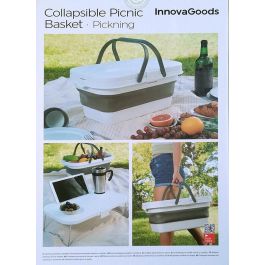 Cesta de Picnic Plegable con Tapa-Mesa Pickning InnovaGoods Cesta de Picnic Plegable con Tapa-Mesa Pickning InnovaGoods