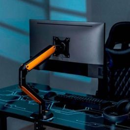 AISENS - SOPORTE DE MESA RGB GAMING CONTRAPESO GIRATORIO E INCLINABLE PARA MONITOR/TV 9KG (3 PIVOTES, 1 BRAZO) DE 17-32, NEGRO-NARANJA