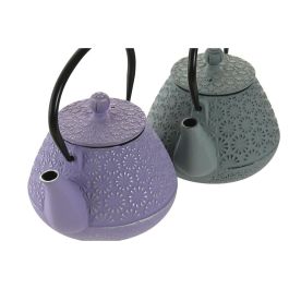 DKD Home Decor Tetera Oriental de Hierro Colado e Inox Malva Verde 600ml (2 Unidades) 12.5 x 15.5 x 15 cm