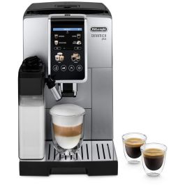DeLonghi ECAM 380.85.SB Cafetera superautomática Dinamica con molinillo y espumador de leche, Negro/Plata