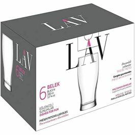 Vaso para Cerveza LAV Belek Transparente Cristal 6 Piezas (8 Unidades) (375 cc)