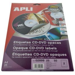 Apli Etiquetas Adhesivas Clásicas para CD/DVD, Dorso Opaco, Inkjet-Láser, 2 x 25 Hojas Precio: 13.89000019. SKU: BIX02899