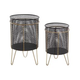 DKD Home Decor Macetero Loft Negro Dorado Metal Set de 2 Unidades 36 x 58 x 36 cm Precio: 45.8900002. SKU: B152JVEDBY