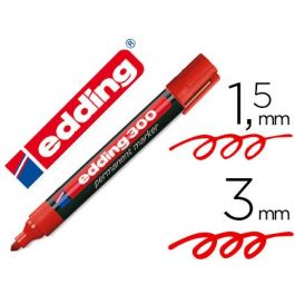 Rotulador permanente Edding 300 Rojo (10 Unidades)