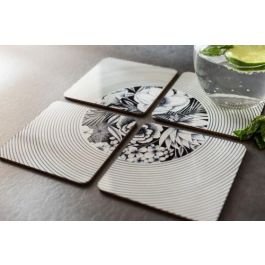 Cricut 2006581 Posavasos Blanco Plaza, 95x95 mm, Pack de 4