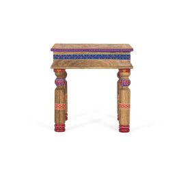 Giner Y Colomer Mesa de Centro en Madera de Mango con Detalles Pintados a Mano