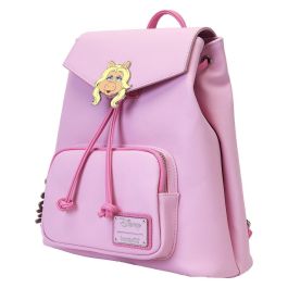 Loungefly Mochila Miss Piggy Los Teleñecos Disney, Piel Vegana, Tirantes Ajustables, 26x11x28cm