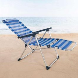 Tumbona de playa reclinable aluminio con cojín aktive 149x49x78/116 cm Tumbona de playa reclinable aluminio con cojín aktive 149x49x78/116 cm