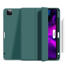 eSTUFF Estuche Miami para iPad Pro 12.9 2022/2021 de cuero PU verde oscuro. Compartimento para lápiz, auto encendido/apagado y 2 modos de soporte.