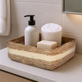 Inde Cesta Cónica de Mimbre Cuadrada 17x17x7 cm (18 Unidades)