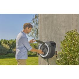 Gardena 18642-55 Enrollador de Manguera a Batería PowerRoll XL P4A solo, 35m, 18V