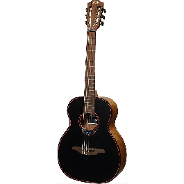 LAG Guitarra Acústica Travel Nylon Blue Wave AE Blue Wave 1 Tapa Cedro Rojo Macizo Fondo Caoba Satinado