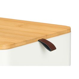 Berilo Organizador Plástico Espejo Bambú Blanco 14x14x5 cm (Set de 12)