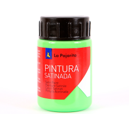 La pajarita Pintura Latex Satina Verde Loro 35 ml Acabado Satinado para Madera Papel Piedra Ladrillo Estuco Cemento