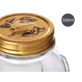 Pasabahce Tarro Homemade 500 ml Vidrio y Metal Oro Transparente 9x11.3x9 cm (Set de 24)