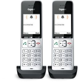 Gigaset COMFORT 500HX duo Teléfono DECT/analógico Inalámbrico Conexión por Cable Altavoz Negro Plata 2 Terminales