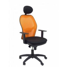 Silla Piqueras Y Crespo Jorquera Brazos Regulables Cabecero Fijo Mecanismo Sincro Con Regulador De Tension Respaldo De Malla Naranja Y Asiento Tapizado Bali Negro Precio: 350.68999966. SKU: S5702827