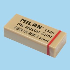 Milan Goma de borrar miga de pan Master Gum, blister 2 uds - Caucho sintético, borra sin dañar papel