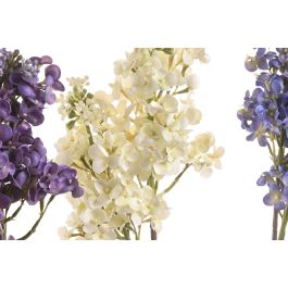 DKD Home Decor Flor Blanco Azul Lila 15 x 64 x 15 cm (12 Unidades) Tacto Real Seda PE