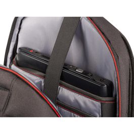GENESIS Pallad 550 Mochila Gaming para Portátiles 17.3 pulgadas, Negro Rojo, Resistente al Agua y Golpes, con Múltiples Compartimentos