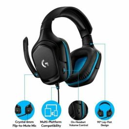 Auriculares con Micrófono Gaming Logitech 981-000770 Azul Negro