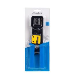 Lanberg Crimpadora Pass Through Profesional RJ45 RJ11 RJ12 con Pelacables, Cortacables, Trinquete y Cuchillas Recambiables 8P8C