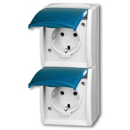 BUSCH-JAEGER 20-02EW-53 Enchufe con tapa abatible, vertical, IP44, gris/azul Precio: 41.7571. SKU: B1C7FGDGPQ