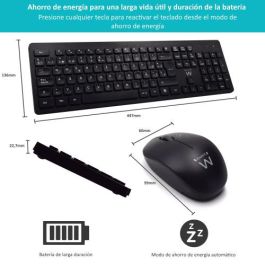 Ewent Teclado Inalámbrico Multimedia EW3256, Diseño Español QWERTY, Tecnología 2.4G, 13 Teclas Multimedia