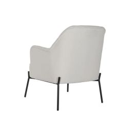 DKD Home Decor Sillón Scandi Beige y Negro Poliéster y Metal 73x79.5x65 cm Altura Asiento 43 cm Desmontable DKD Home Decor Sillón Scandi Beige y Negro Poliéster y Metal 73x79.5x65 cm Altura Asiento 43 cm Desmontable