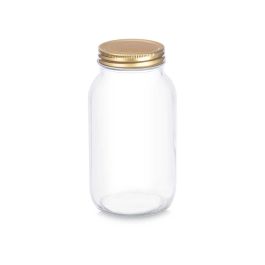 Tarro de Conserva Vivalto 950 ml - Vidrio Transparente y Oro - 9x18x9 cm (12 Unidades)