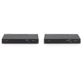 DIGITUS Extensor KVM HDMI HDBaseT 4K USB 2.0 150m – Kit Transmisor y Receptor para Cat6a/7/8 a 60Hz