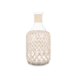 Botella de vidrio con cuerda blanca - Giftdecor 18x38 cm (4 Unidades) Botella de vidrio con cuerda blanca - Giftdecor 18x38 cm (4 Unidades)