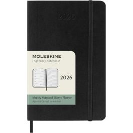 Moleskine DSB12WN2Y26 Agenda 2026 Semanal 12 Meses Tapa Blanda Negra 9x14 cm Pequeña Cierre Goma Elástica