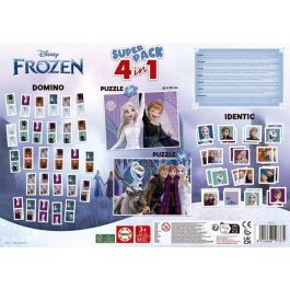 Educa Superpack 4 en 1 Frozen: Domino, Puzzle 25, Puzzle 50 e Identiti para Niños a partir de 3 años