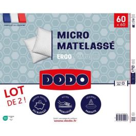 Dodo DOD3307419754423 - Juego de 2 almohadas micro acolchado 60 x 60 cm Blanco