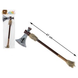Hacha Decorativa Cazador De Las Cavernas - 53 x 18 cm, Diseño Robusto, Detalles Metálicos, Ideal para Disfraces y Eventos Temáticos