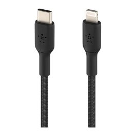 Belkin CAA004BT1MBK Cable USB-C a Lightning, 1m Trenzado Negro, Certificado MFi para iPhone y iPad