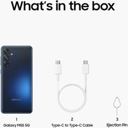 Samsung Galaxy M55 Smartphone 6.7" Super AMOLED+ FHD+ 120Hz Snapdragon 7 Gen 1 256GB 8GB RAM 5G 50MP Selfie 5000mAh Carga Rápida Negro
