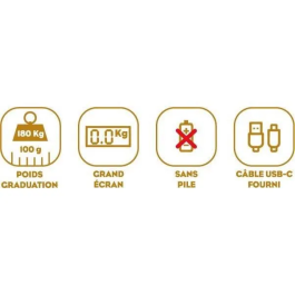Little Balance Báscula personal 8729 Tortugas doradas metálicas Reparable por USB 180 kg / 100 g Rosa