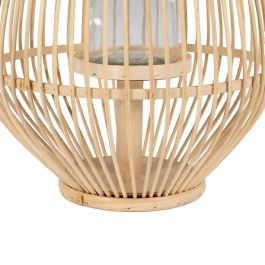 Farol Natural Bambú Cristal 30 x 30 x 55 cm